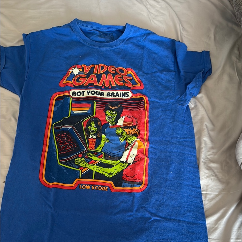 Retro Blue Video Game Graphic Tee